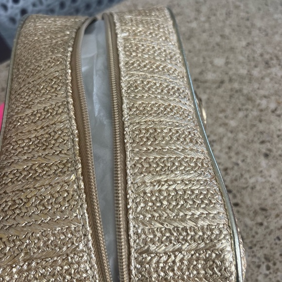 Lilly Pulitzer Gold Metallic Woven Pouch - Picture 3 of 3